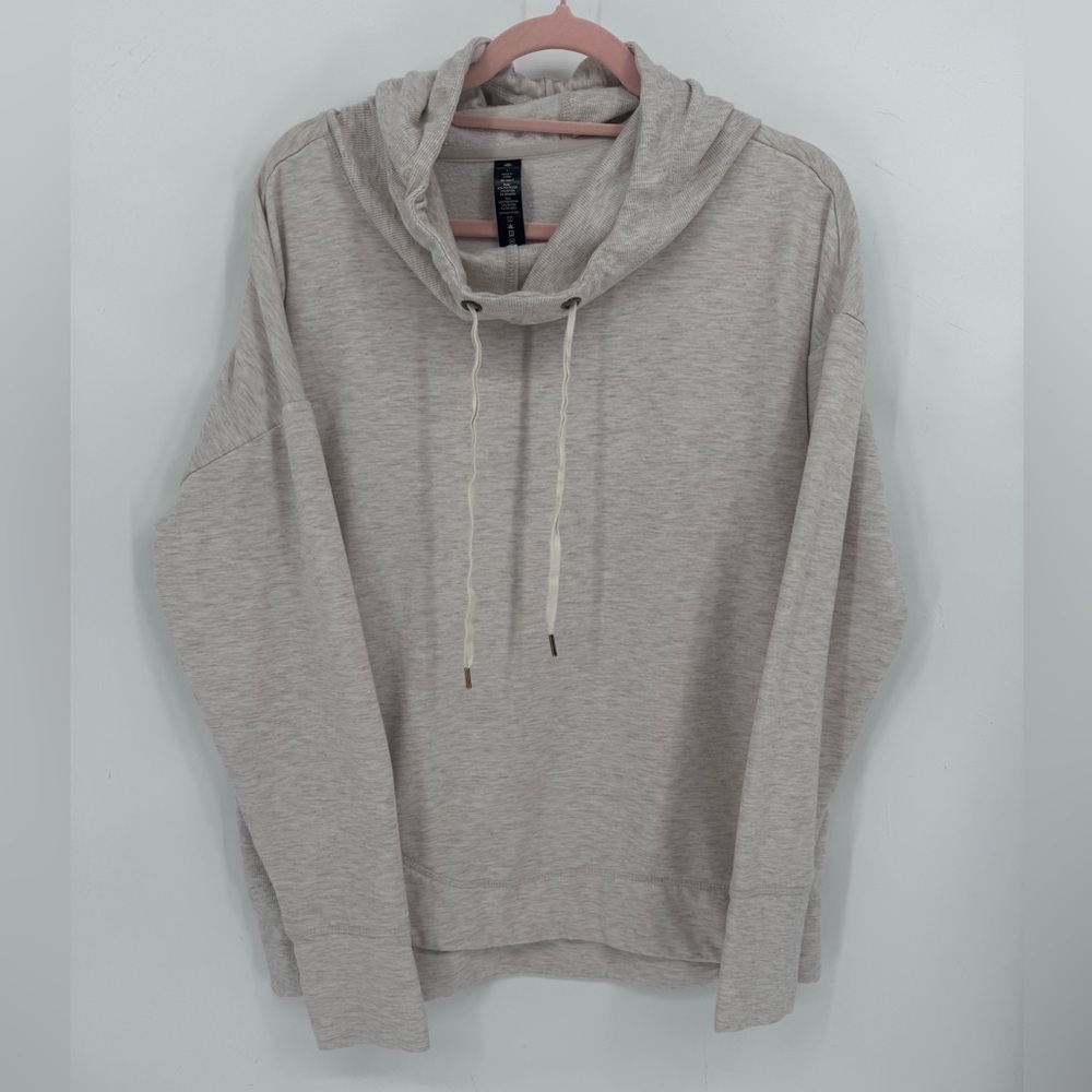 Yogalicious Women's Cowl Neck Athleisure Pullover Neutral Layer Basic Size Large